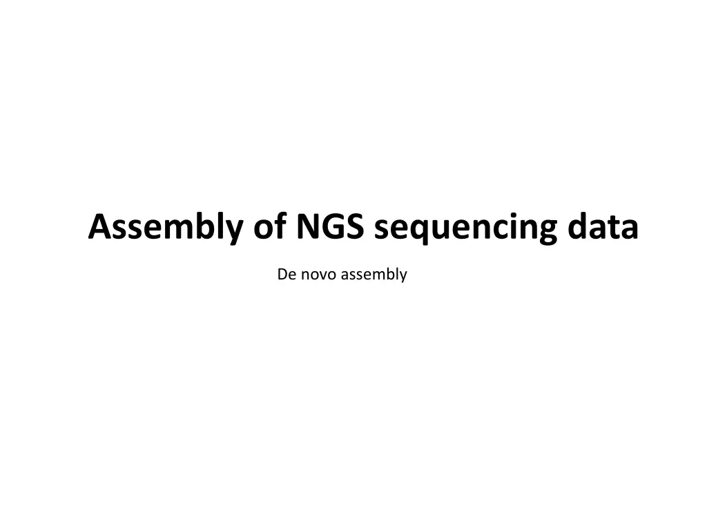 assembly of ngs sequencing data