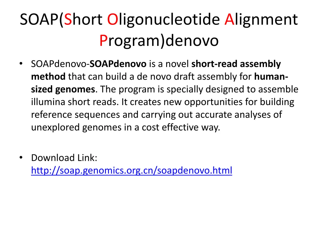 soap short oligonucleotide alignment program