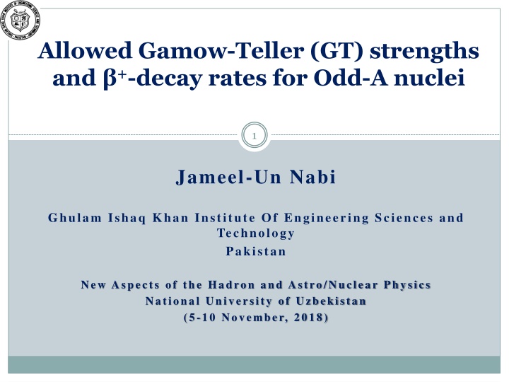 allowed gamow teller gt strengths and decay rates