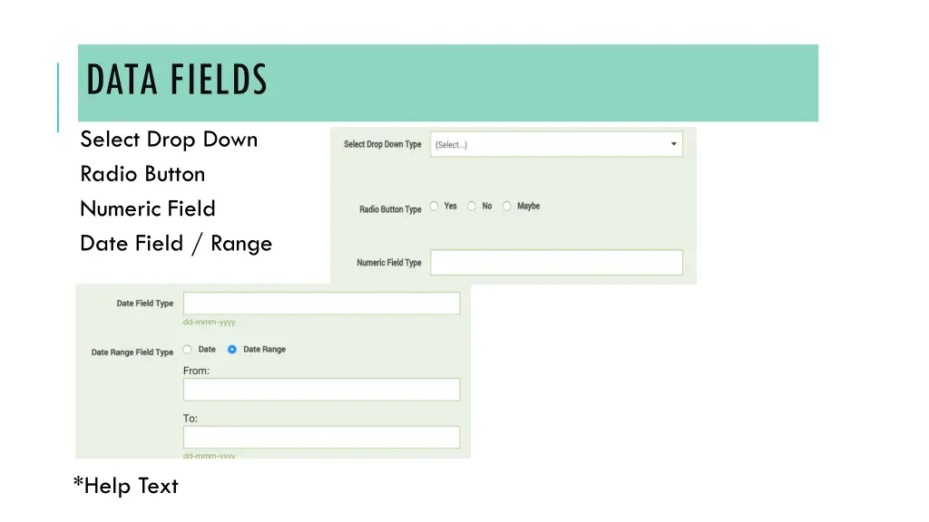 data fields 1