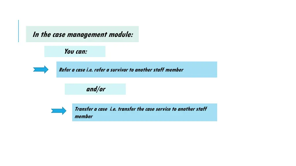 in the case management module