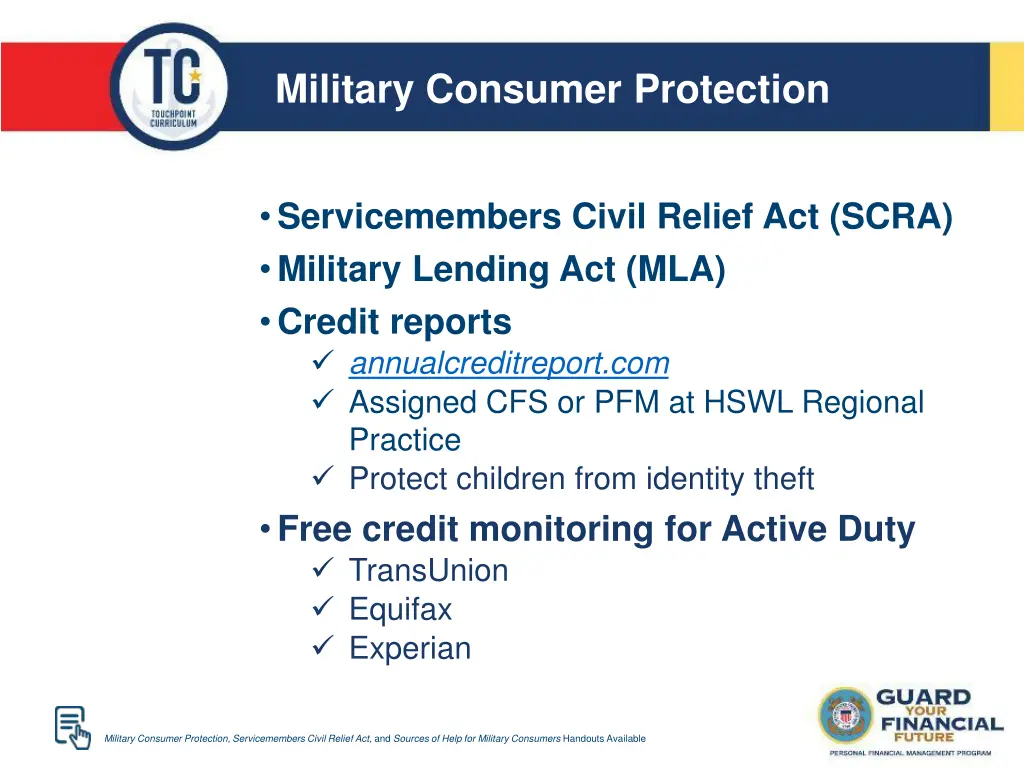 military consumer protection
