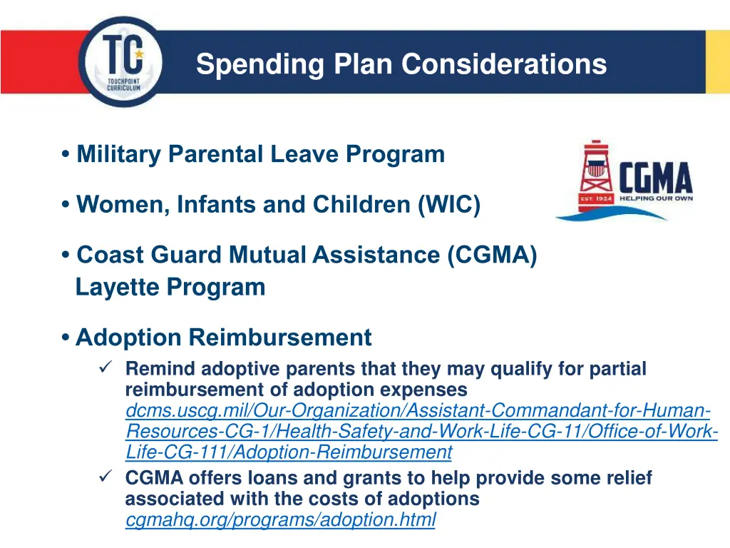 spending plan considerations