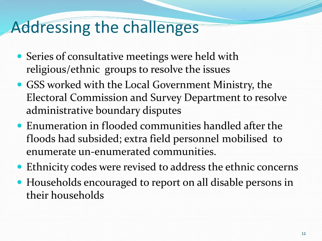 addressing the challenges