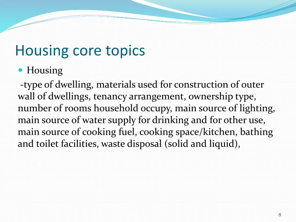 housing core topics