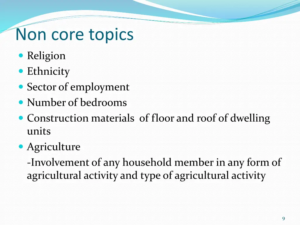 non core topics