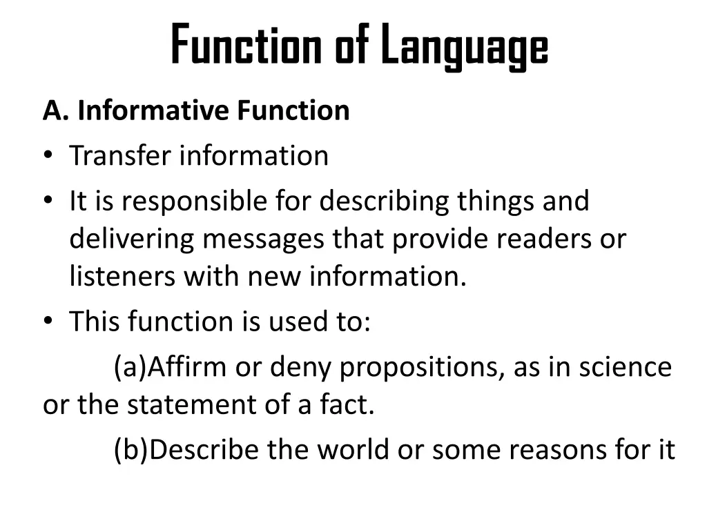 function of language