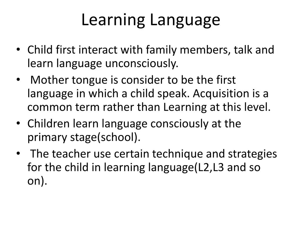 learning language