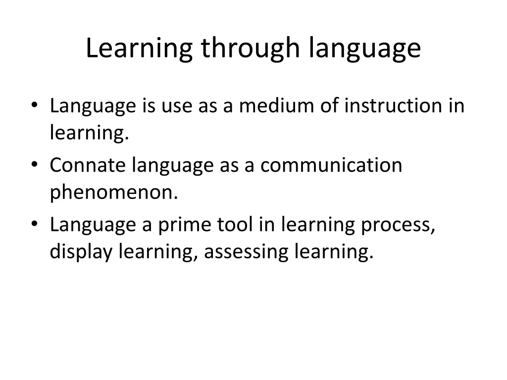 learning through language