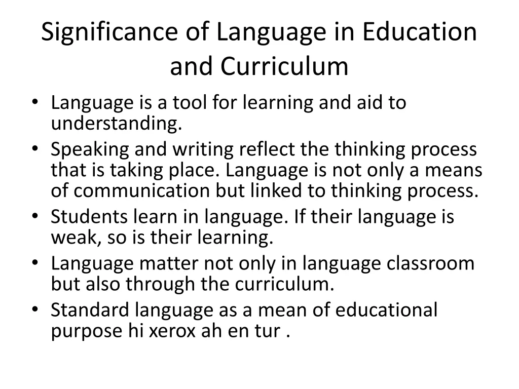 significance of language in education