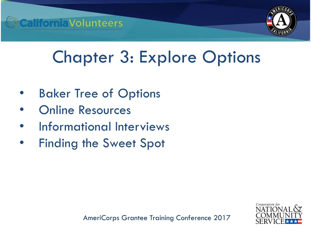 chapter 3 explore options