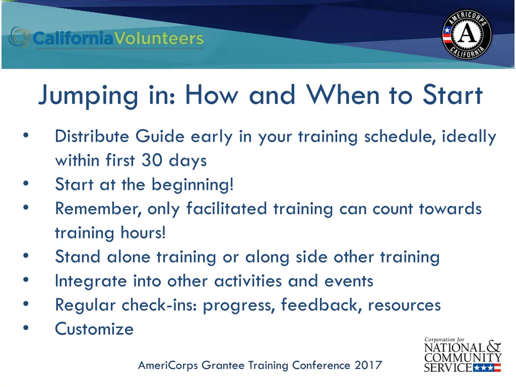 jumping in how and when to start