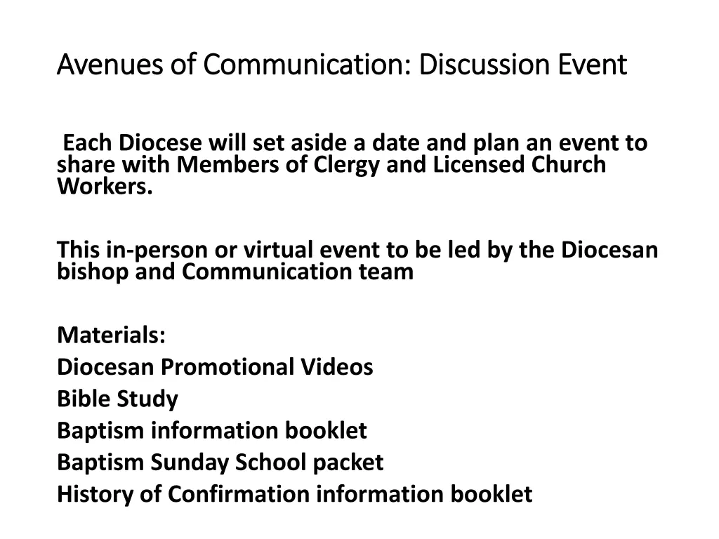 avenues of communication discussion event avenues