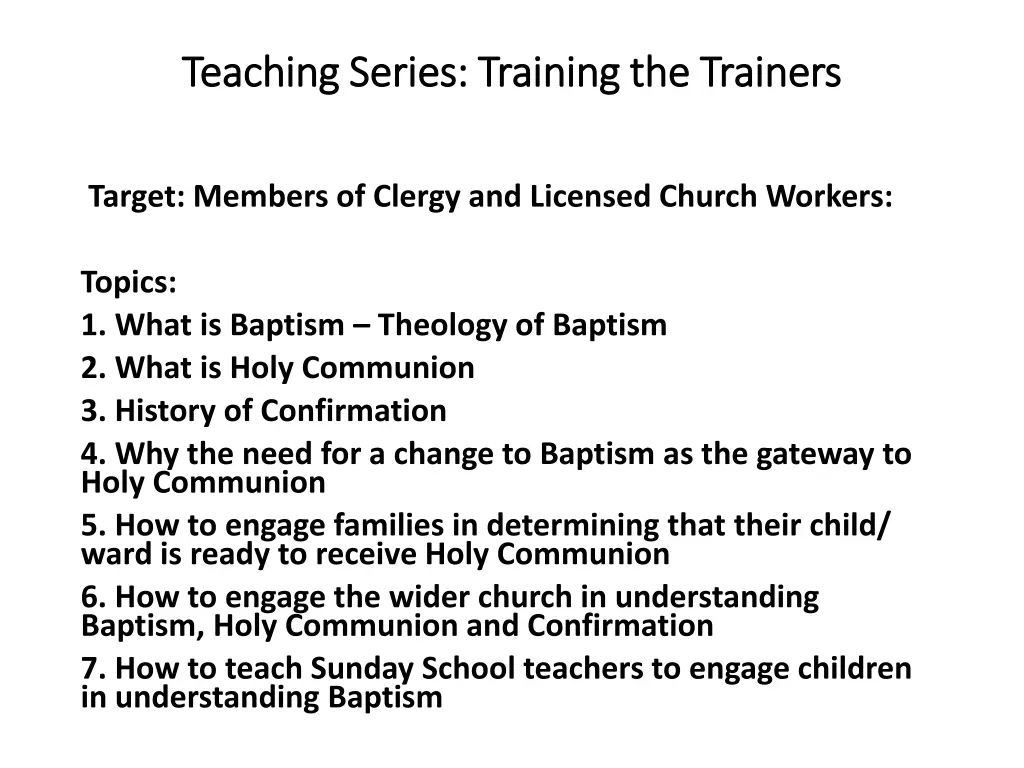 teaching series training the trainers teaching