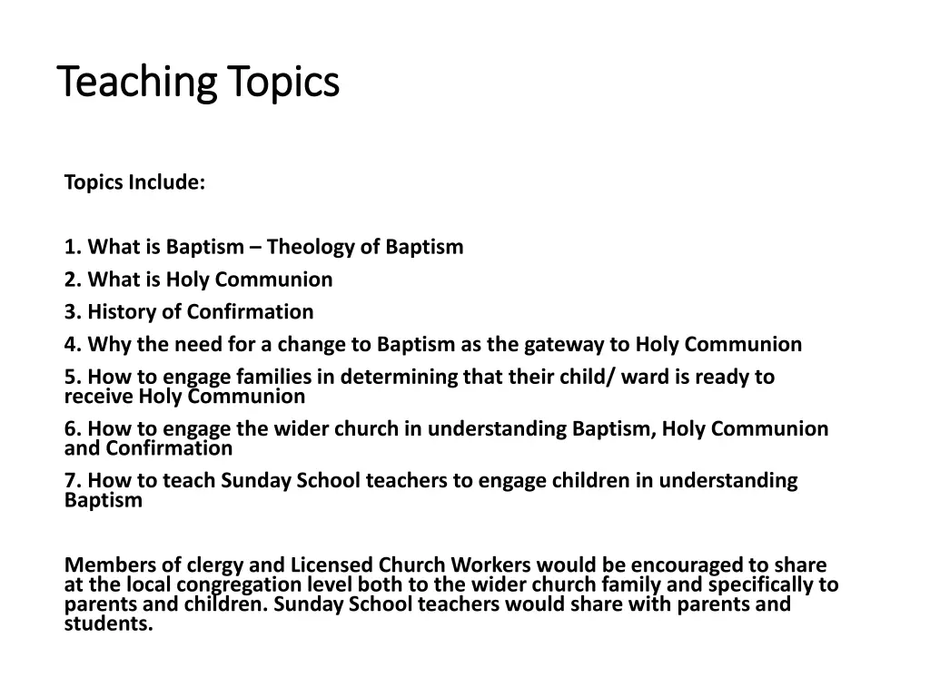 teaching topics teaching topics