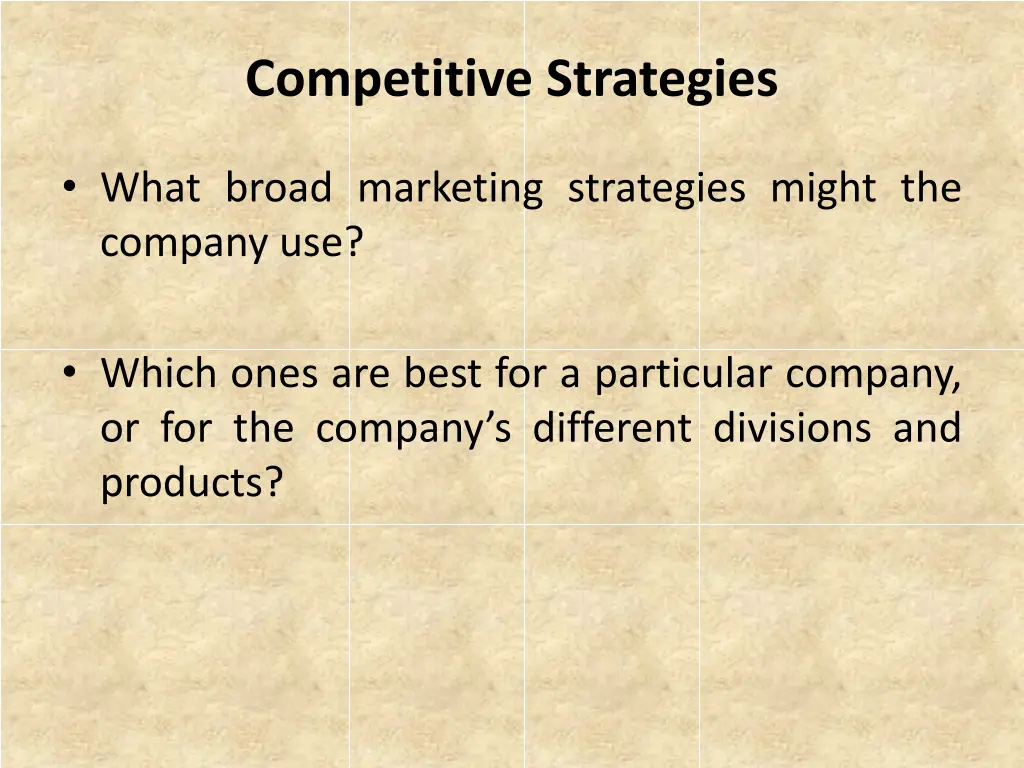 competitive strategies