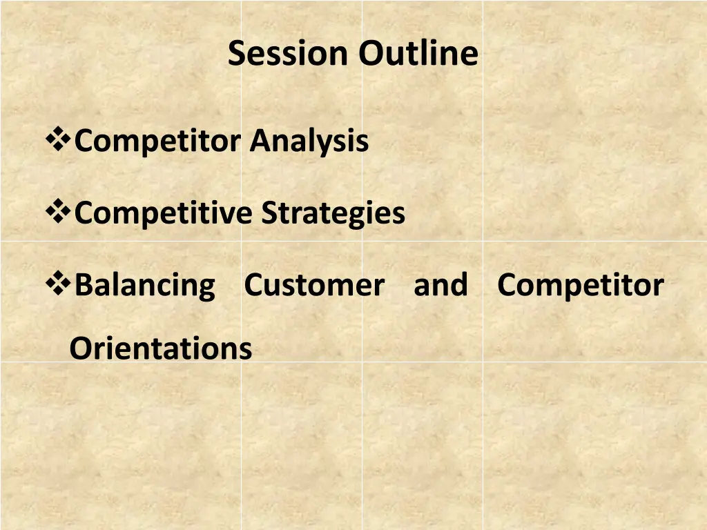 session outline