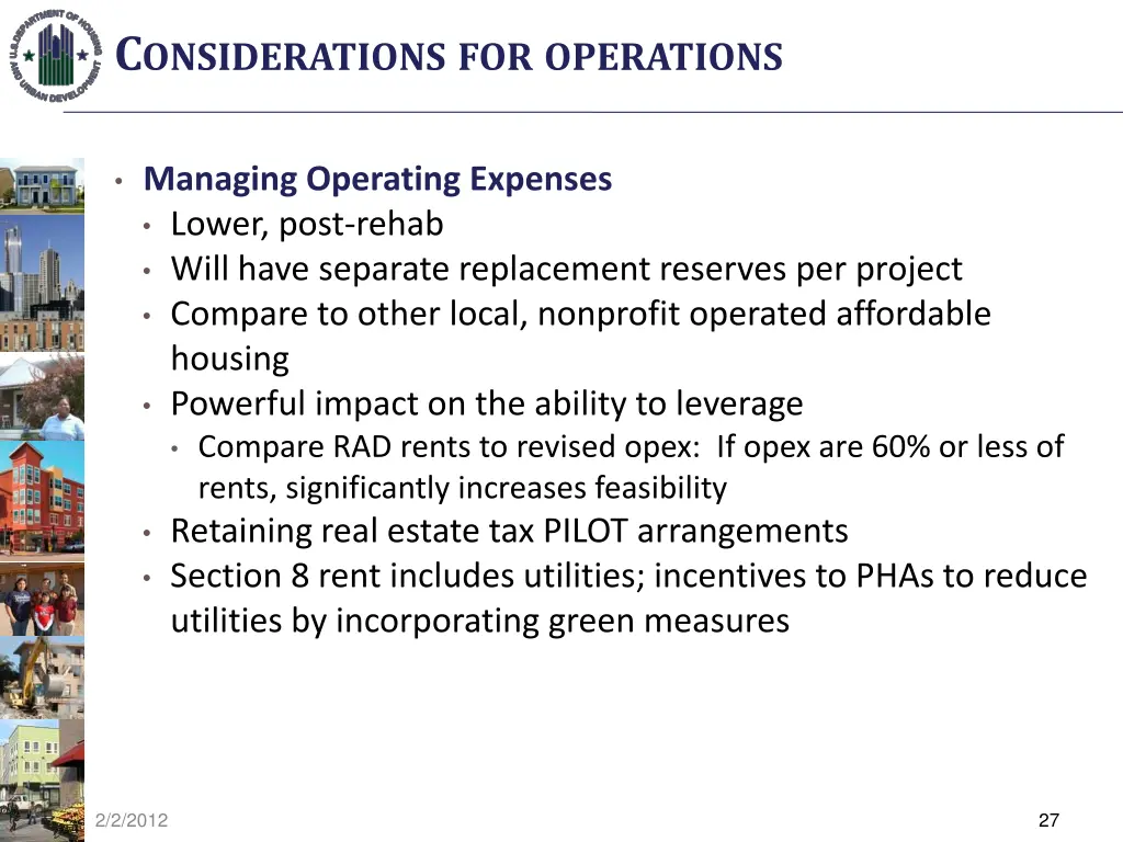 c onsiderations for operations
