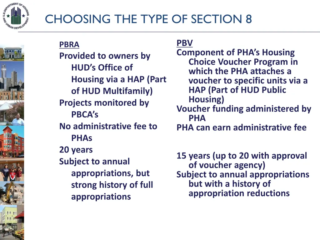 choosing the type of section 8