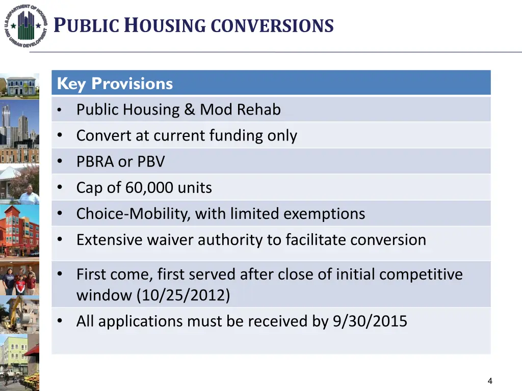 p ublic h ousing conversions