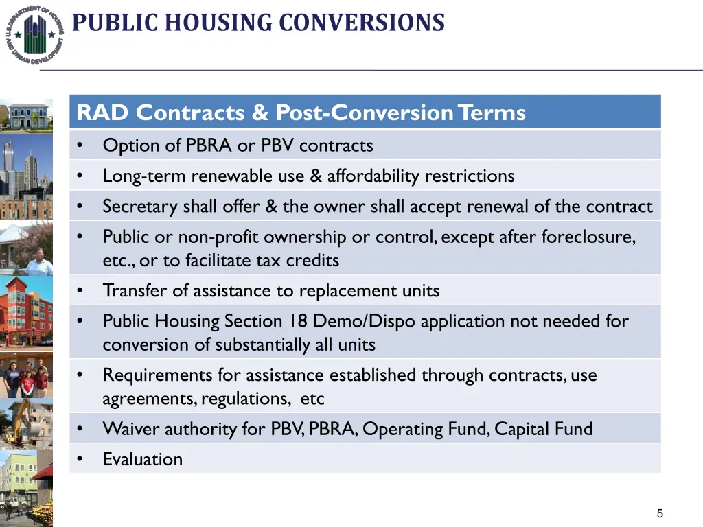 public housing conversions