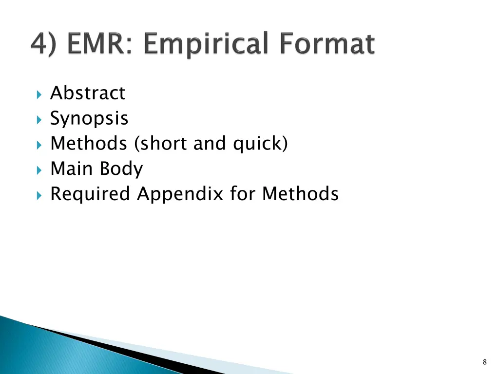 abstract synopsis methods short and quick main