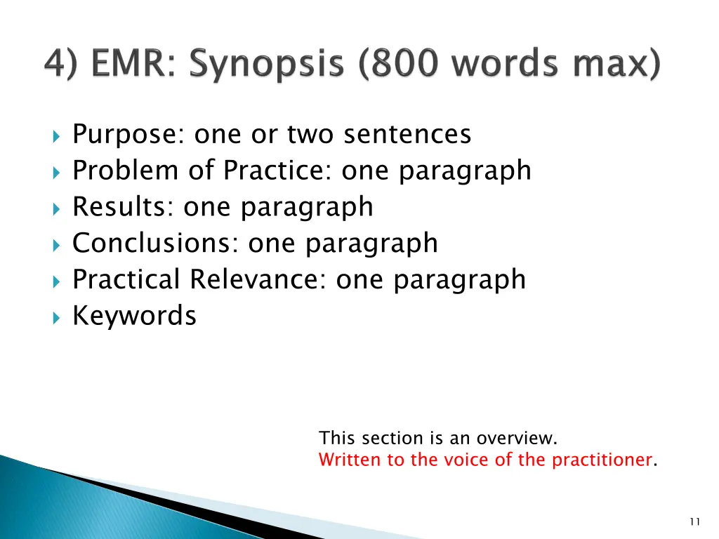 purpose one or two sentences problem of practice