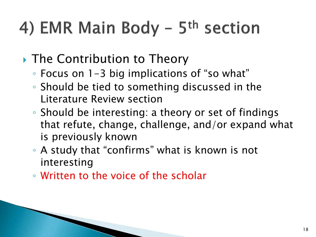 the contribution to theory focus