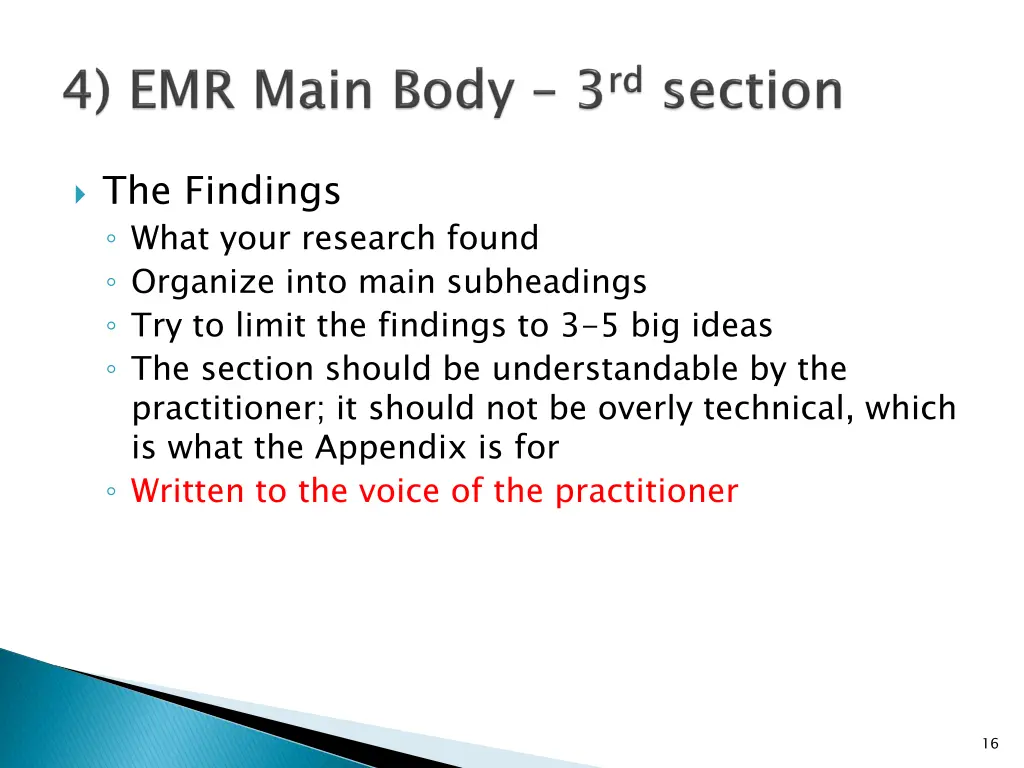 the findings what your research found organize