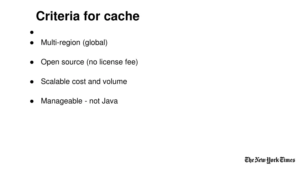 criteria for cache