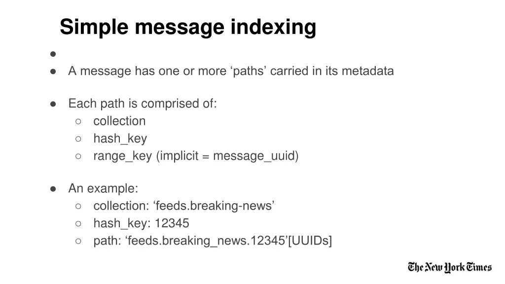 simple message indexing