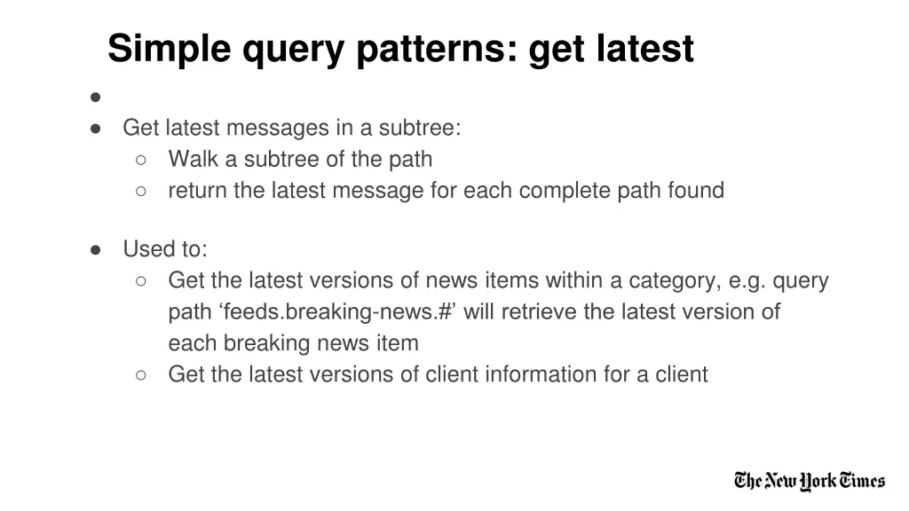 simple query patterns get latest