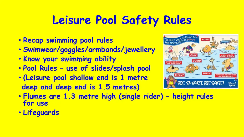 leisure pool safety rules