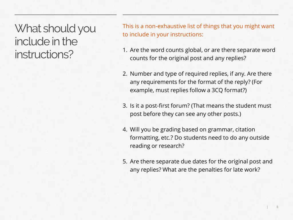 what should you include in the instructions