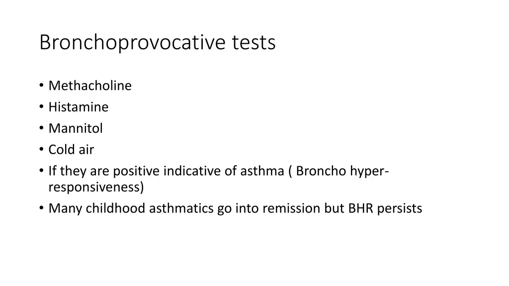 bronchoprovocative tests