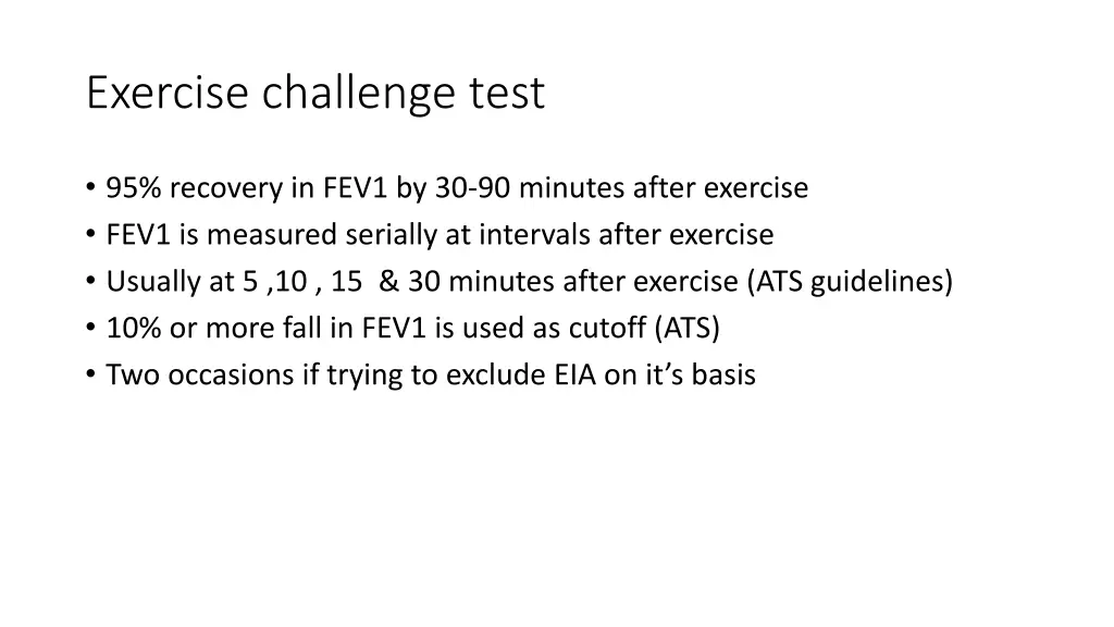 exercise challenge test