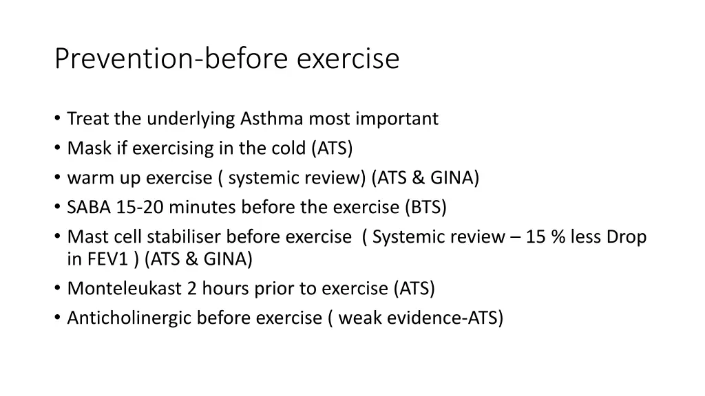 prevention before exercise