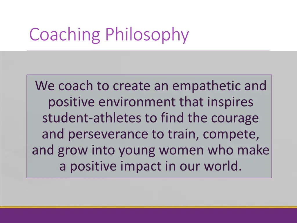 coaching philosophy