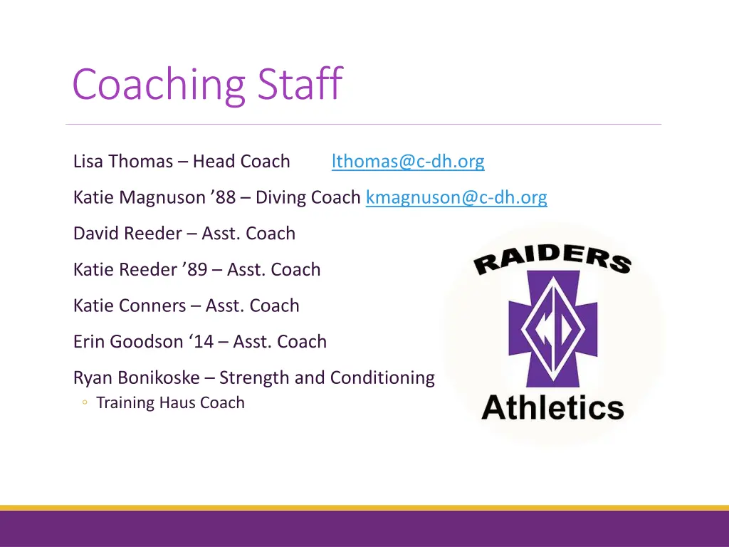 coaching staff