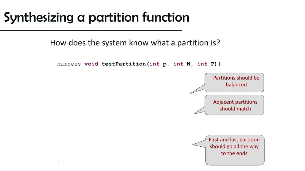 synthesizing a partition function 1