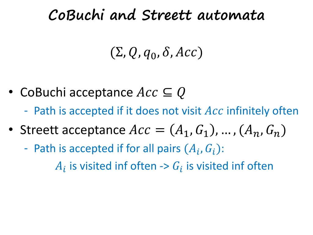 cobuchi and streett automata