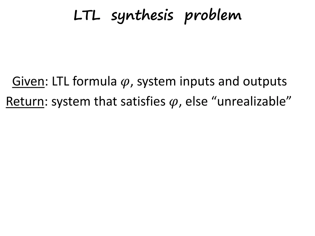 ltl synthesis problem