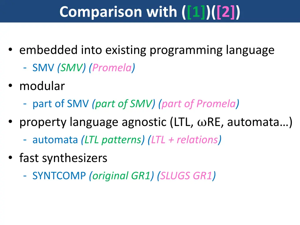 comparison with 1 2