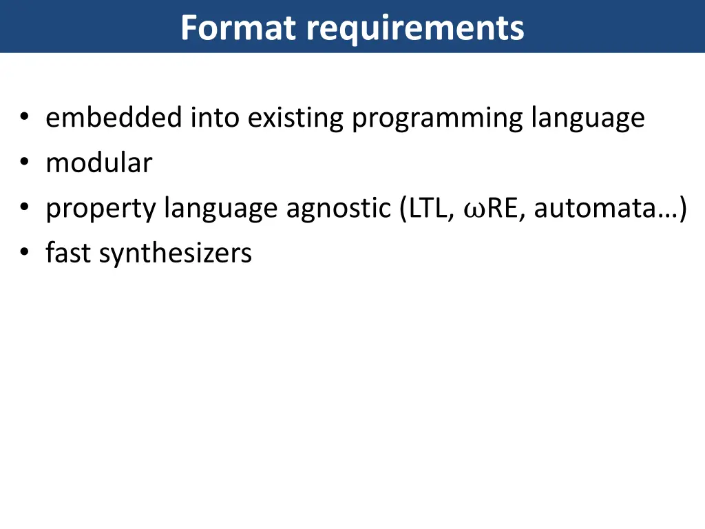 format requirements