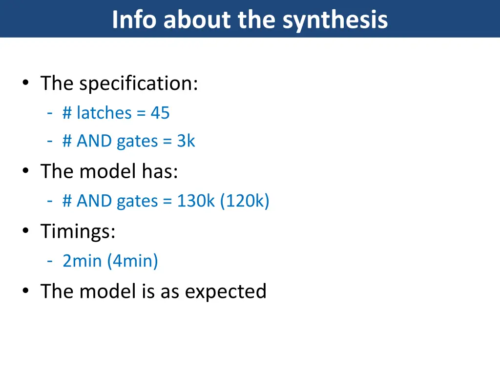 info about the synthesis