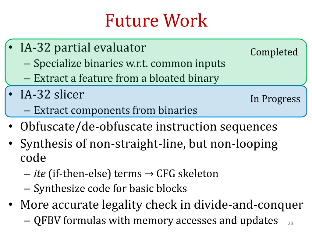 future work
