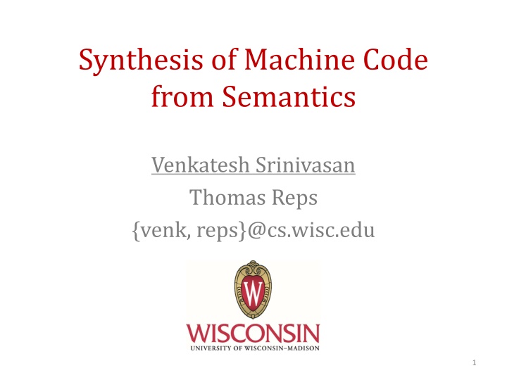 synthesis of machine code from semantics