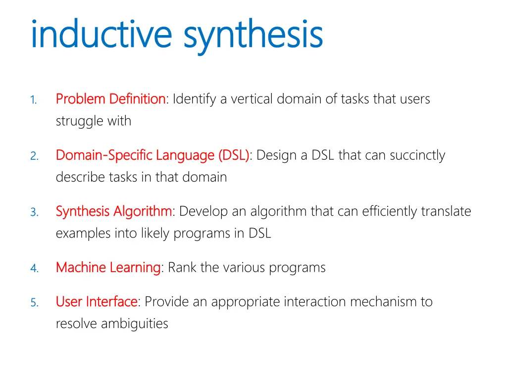 inductive synthesis inductive synthesis