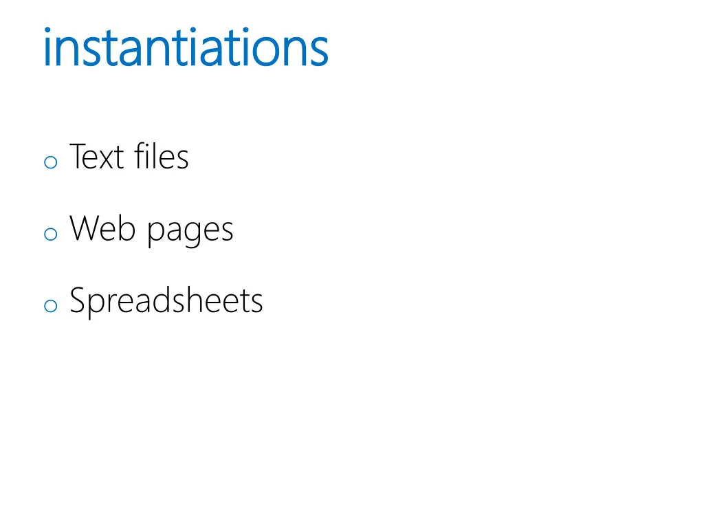 instantiations instantiations