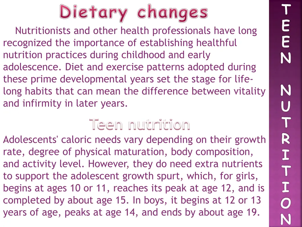 dietary changes nutritionists and other health